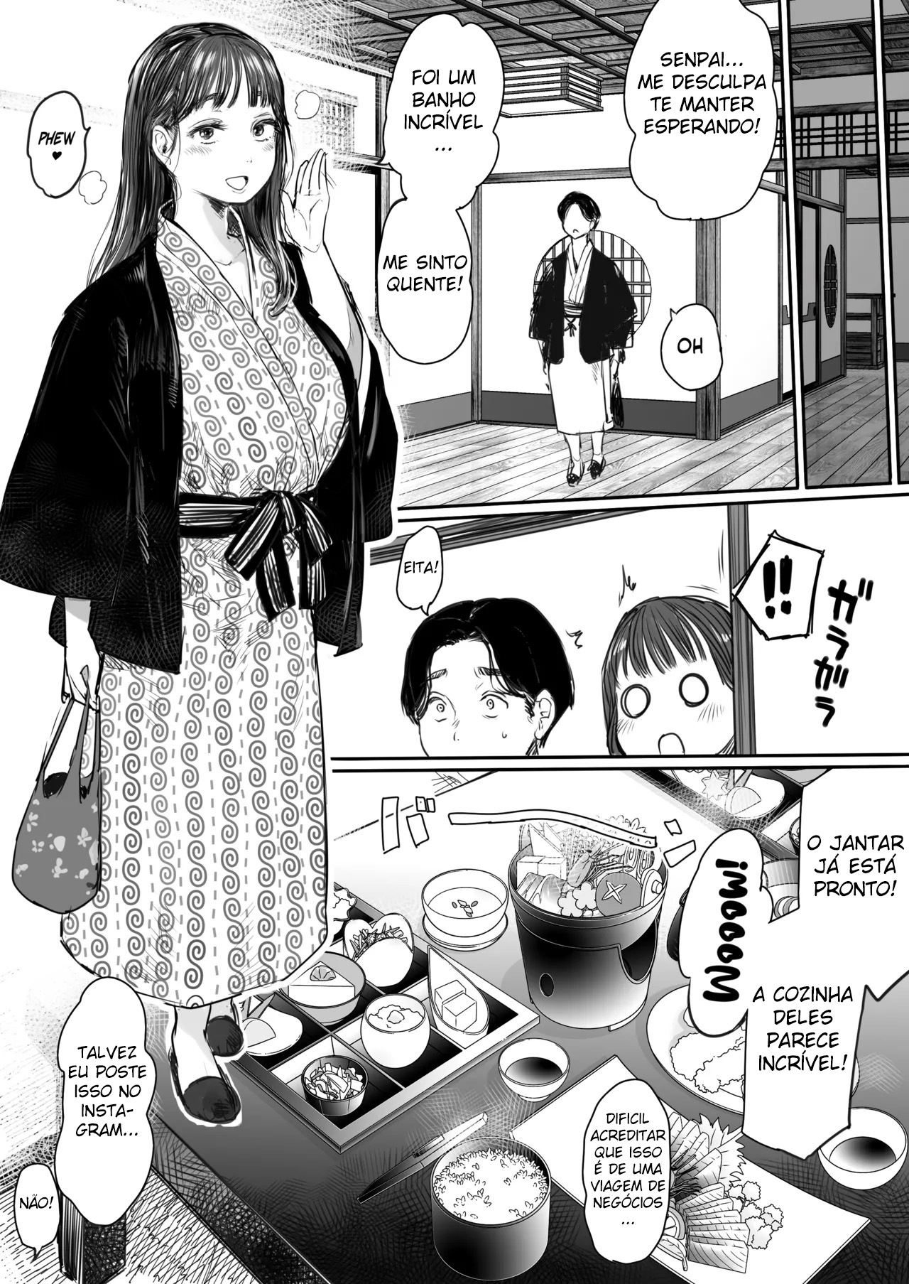 Viagem de Trabalho, Dividindo o Quarto Com a Colega Mais Nova ~ Uma Noite Em Que Fui Drenado Até o Fim Pela Novata Usando Yukata - Foto 13
