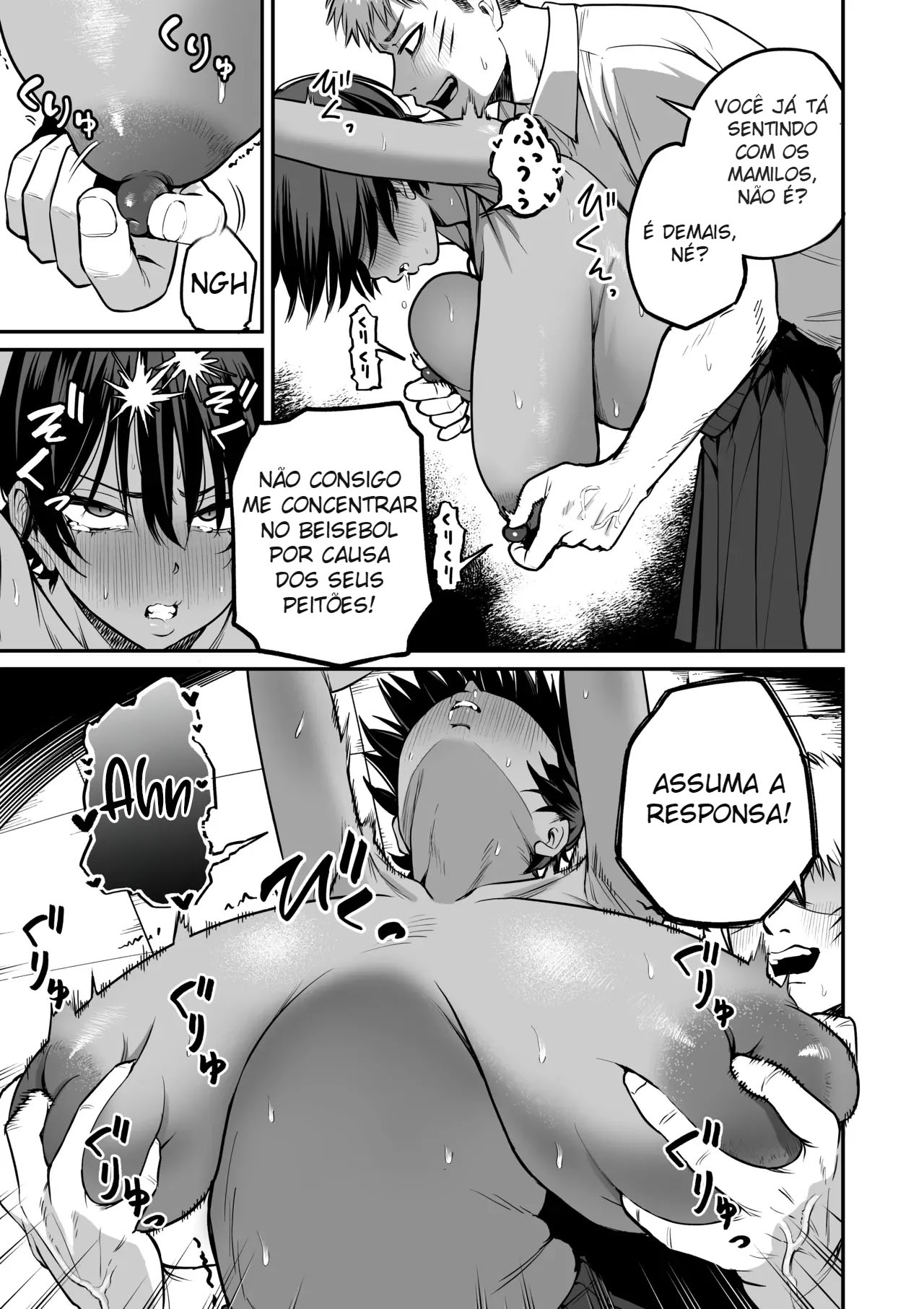 Descobri a Fraqueza da Técnica de Baseball Mal-humorada e de Pele Morena - Foto 20