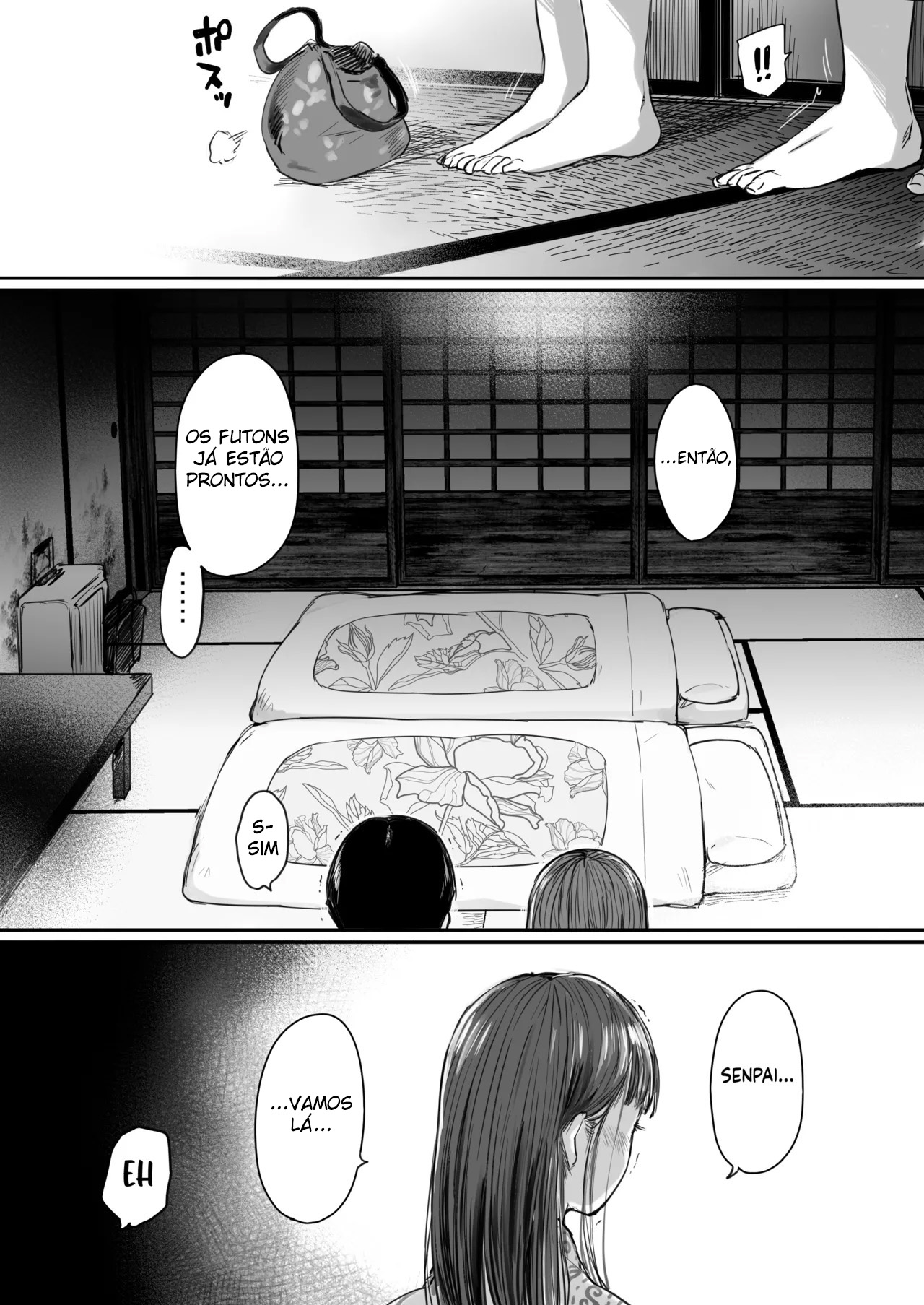 Viagem de Trabalho, Dividindo o Quarto Com a Colega Mais Nova ~ Uma Noite Em Que Fui Drenado Até o Fim Pela Novata Usando Yukata - Foto 33