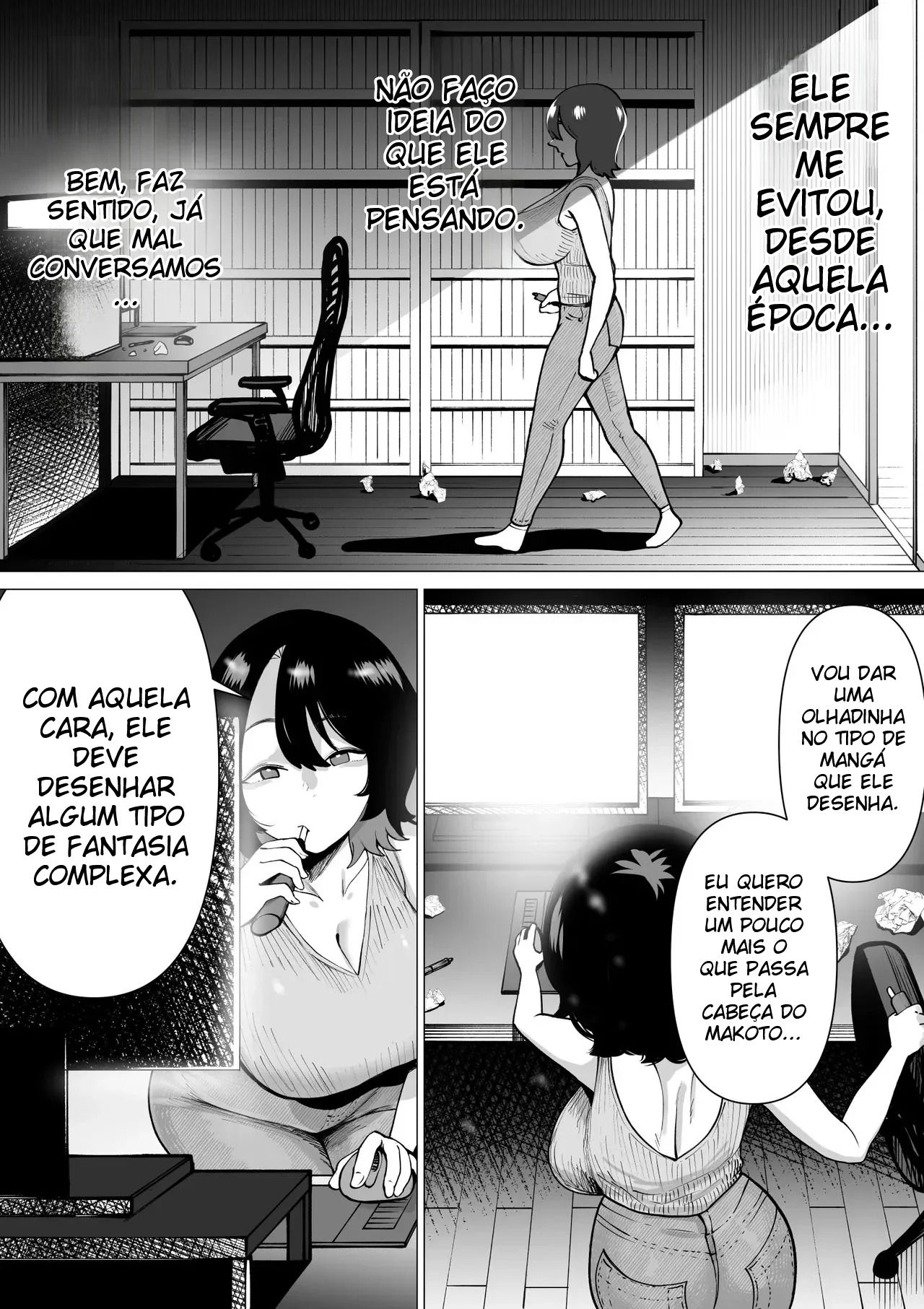 Uma História Sobre Um Sobrinho Virgem e Recluso, Que Desenha Mangá Erótico, e Sua Tia Fazendo Sexo Afetuoso - Foto 12