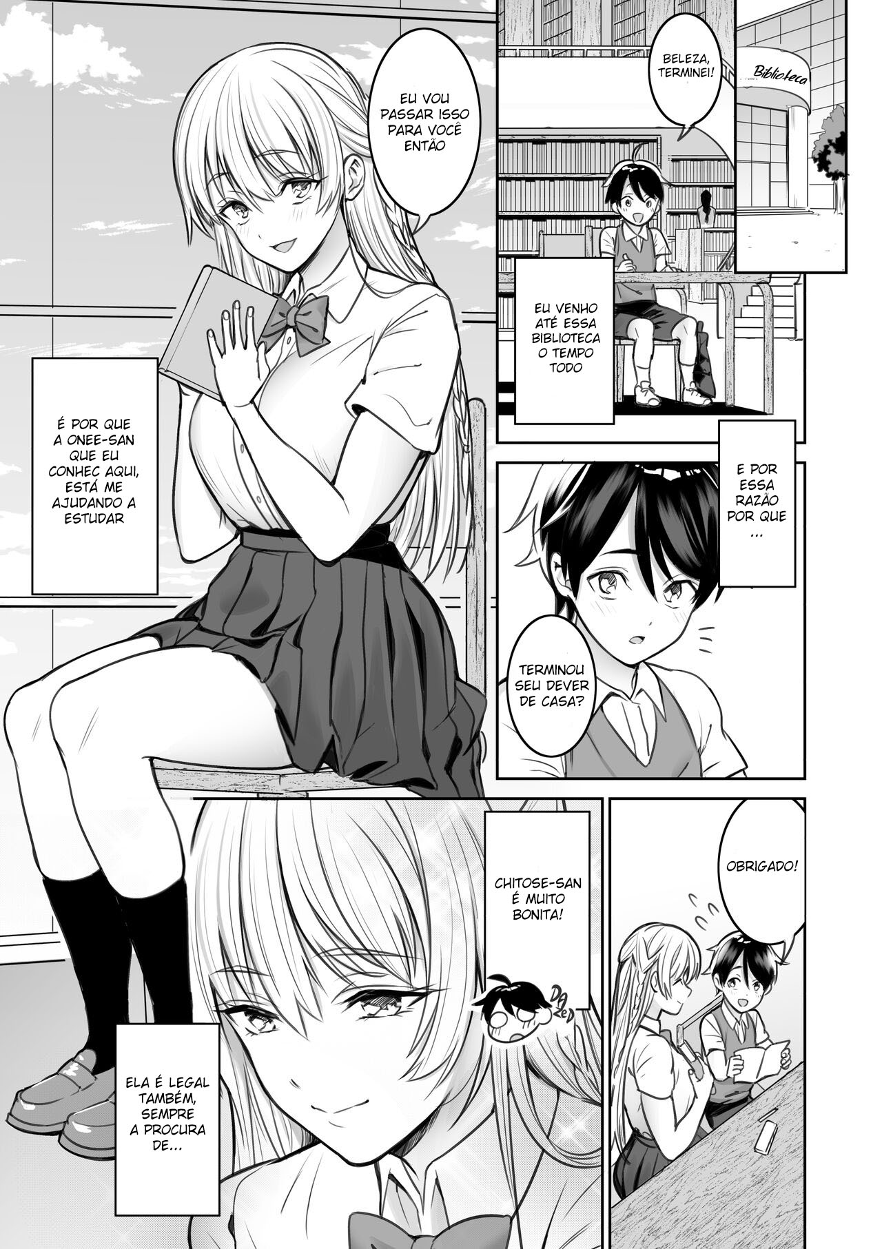 Uma História Sobre as Coisas Safadas que a Onee-San que Conheci na Biblioteca faz Comigo - Foto 3