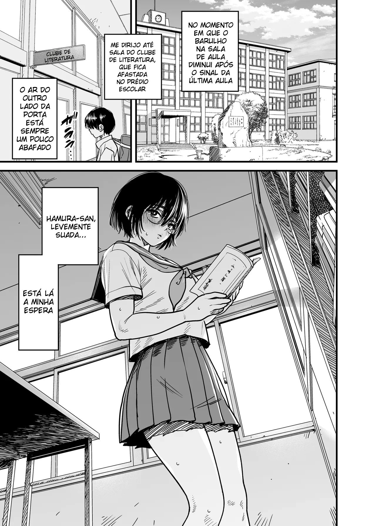 Transformando a Sala do Clube de Literatura Em Um Quarto de Sexo Com a Hamura-san, Que é Suada e Tarada Em Segredo - Foto 2