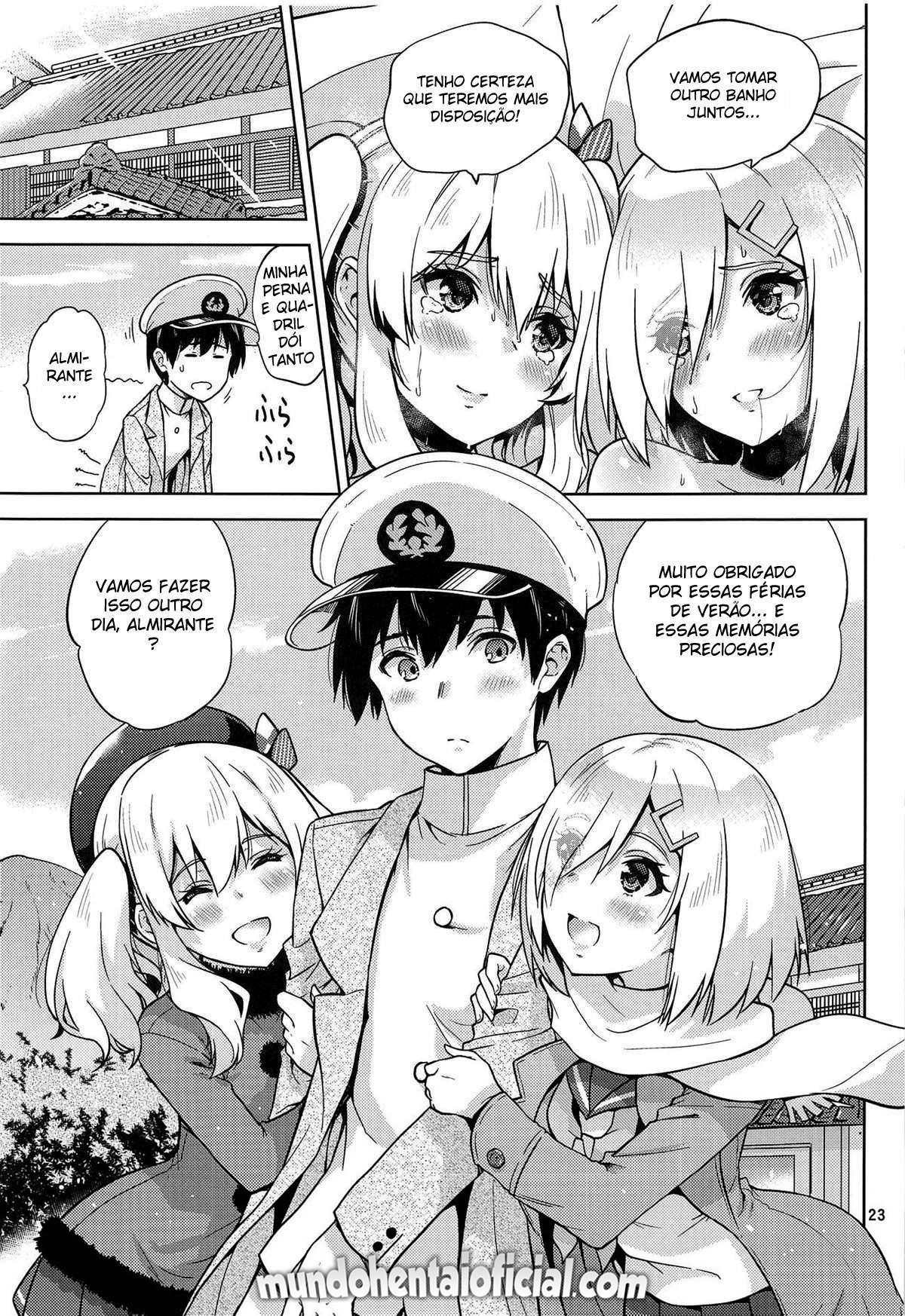 Kashima e Hamakaze Vestindo Yukatas na Fonte Termal - Foto 24
